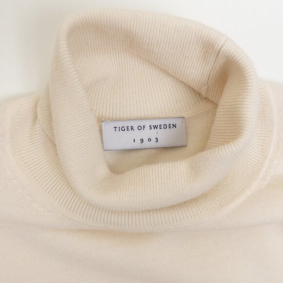 TIGER OF SWEDEN Merino Wool Turtleneck Sweater Nevile Pullover in Ivory Medium - Picture 7 of 16